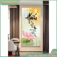 [HCM] Tranh thư pháp chữ HIẾU tráng gương pha lê trang trí phòng khách cực hiện đại TẶNG KÈM ĐINH TREO TP040