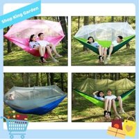 [HCM] - Võng du lịch có mùng HomeCarpet sợi Poyester cao cấp (260x140cm) (Xanh lá ) - King Garden
