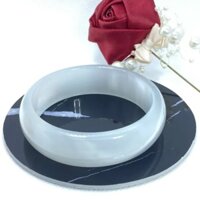 [HCM] Vòng tay đá Mắt mèo trắng bản lớn tuyệt đẹp- đủ Ni - đủ size - hình thực tế 100%