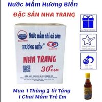 (HCM)]01 thùng nước Mắm cá cơm Hương Biển 30 độ 6 chai x 500ml = 3 lít tặng 1 chai nước mắm trẻ em