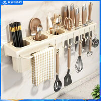 【🔥HCM/24H】Giá Treo Đồ Nhà Bếp, Giá Cài Dao Kéo Đồ Dùng Nhà Bếp Đa Năng Bằng Inox, Ống Đựng Đũa Inox