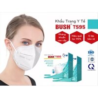 [HCM]5 hộp (50 cái) Khẩu trang Bush - ts95 - kháng khuẩn 5 lớp màu trắng