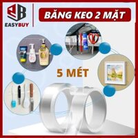 [HCM]5 Mét Băng Dán 2 Mặt Đa Năng Siêu Dính Trong Suốt Dán Mọi Bề Mặt