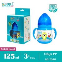 [HCM]Bình Sữa cho bé sơ sinh từ 3-6 tháng tuổi Nhựa PP dung tích 150ml thiết kế cổ rộng có tay cầm Pappi Thái Lan