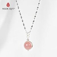 [HCM]Bộ trang sức đá thạch anh hồng thiên nhiên mệnh hỏathổ (màu hồng) - Ngọc Quý Gemstones
