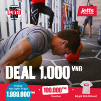 [HCMC] Jetts Fitness - Ưu đãi 1 tháng tập miễn phí + Tặng áo + Voucher giảm giá 100000đ