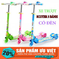 [HCM]Các loại xe trượt  xe thăng bằng trẻ em  Xe trượt Scooter giá tốt cho bé - Xe trượt scooter 3 bánh cho bé có đèn phát sáng bảo hành 12 tháng toàn quốc