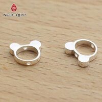 [HCM]Charm bạc con mèo xỏ ngang 8x9.5mm - Ngọc Qúy Gemstones