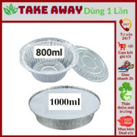 [HCM]Combo 200 Khay Nhôm, Khay Giấy Bạc 800ml, 1000ml có Nắp Đựng Thực Phẩm, Đồ Nướng
