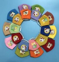 [HCM]combo 5 và 10 khẩu trang trẻ em 3 lớp thêu hình thú 2 măt vải trước sau cotton giống nhau Có 2 size nhí 2 tuổi đến 5 tuổi trung 5 tuổi đế 8 tuổi ảnh thật giao nhiều ngẫu nhiên