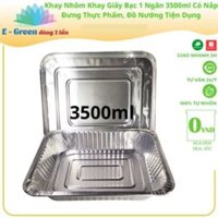 [HCM]Combo 50 Khay Nhôm, Khay Giấy Bạc 1 Ngăn 3500ml Có Nắp, Đựng Thực Phẩm, Đồ Nướng,Tiện Lợi