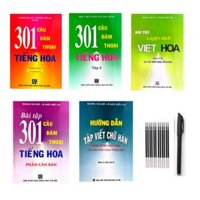 [HCM]Combo bộ 5 sách 301 Câu Đàm Thoại Tiếng Hoa giản thể có bài học bài tập luyện dịch tập viết tặng 1 vỏ bút 1 đệp tay và 10 ngòi bút bay màu+kho tài liệu 20G gởi qua mail