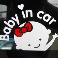 [HCM]Decal dán trang trí hình EM BÉ - BABY IN CAR sticker dễ thương tạo sự cảnh giác chạy chậm xe phía sau cho xe hơi ôtô xe khách xe tải xe máy _ EX009