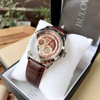 [HCM]Đồng hồ nam cao cấp đồng hồ nam Bulova 96A120-máy pin-dây da-size 40mm-Full Box