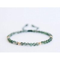 [HCM][Free Ship] Vòng Đá Thạch Anh Tóc Xanh 6 Ly Tự Nhiên Nối Charm  [Kèm Hộp]
