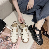 [HCM]Giày Sandal Rọ nữ đan 3 NAN ngang phong cách Nhật cao 2cm - Hàng mới về