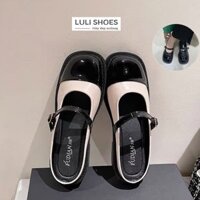 [HCM]Giày sục Lolita nữ giày búp bê có quai hậu dế bằng, chất da mềm B002