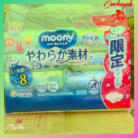 [HCM]Khăn giấy ướt Moony Nội Địa Nhật Lốc 8 Bịch