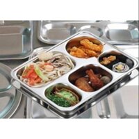 [HCM]Khay cơm 5 ngăn inox cao cấp. Có nắp