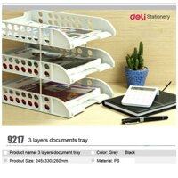 [HCM]Khay tài liệu 3 tầng Deli 9217