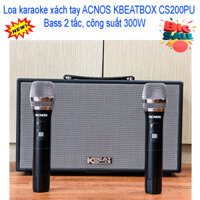 [HCM]Loa karaoke xách tay ACNOS KBEATBOX CS200PU - Bass 2 tấc công suất 300W - Dàn karaoke di động tiện lợi - Hát karaoke không cần mạng với app karaoke - Kết nối bluetooth 5.0 USB - Thiết kế sang trọng tiện lợi - Kèm 2 micro không dây UHF