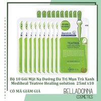 [HCM]Mặt Nạ Dưỡng Da Đánh Bay Mụn Chiết Xuất Trà Xanh Mediheal Teatree Healing solution Essential Mask 25ml