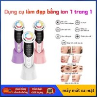 （HCM）Máy mát xa mặt EMS 7 trong 1, 4 màu đèn LED giảm nếp nhăn nâng thắt chặt da mặt, đẩy tinh chất vào da