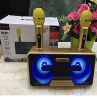 [HCM]Mic Hat Karaoke Sd-301- Loa Bluetoth Karaoke Mini không dây. Loa nhật công suất lớn Loa Thùng Bluetooth Hát Karaoke hay Loa Bluetooth Karaoke SDRD SD-301+ Kèm 2 Mic Không Dây.Loa karaoke bluetooth có giá đỡ điện thoại.