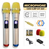 [HCM]Micro Không Dây COK ST-123 (2 mic) - - BH 12 tháng - Mích Chuyên Dành Cho Mọi Loa Kéo Và Âm Ly - Lỗi Đổi Mới