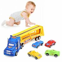 [HCM]Mô hình đồ chơi xe tải container chở ô tô con ngộ nghĩnh
