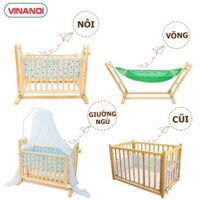 [HCM]NÔI VÕNG GỖ TỰ ĐỘNG CAO CẤP 4 TRONG 1 CHO BÉ VINANOI - VNN301 - MÀU TỰ NHIÊN - THIẾT KẾ 4 TÍNH NĂNG TIỆN ÍCH VỪA LÀM NÔI TỰ ĐỘNG GIƯỜNG CHO BÉ SƠ SINH CŨI CHO BÉ CHƠI VỪA DỄ DÀNG CHUYỂN NÔI THÀNH VÕNG TRONG VÒNG 30 GIÂY