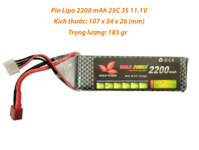 [HCM]Pin Lipo 2200 mAh 11.1V 25C 3S dùng cho đồ chơi công nghệ cao Buil Power