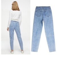 [HCM]QUẦN BAGGY JEANS NỮ XANH NHẠT BASIC VẢI DENIM QUẦN JEANS NỮ LƯNG CAO
