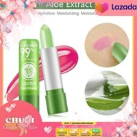 [HCM]Son Dưỡng Môi Có Màu Aloe Vera 99% Chiết Xuất Nha Đam,Son Gió Có Màu