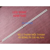 (HCM)THANH LED TIVI SONY 43W750D LB43012 V0-00 V1-00 HÀNG MỚI 100%, BỘ 2 THANH, MỖI THANH 45 BÓNG 3V, DÀI 46,7cm