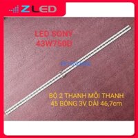 (HCM)THANH LED TIVI SONY 43W750D LB43012 V0-00 V1-00 HÀNG MỚI 100%, BỘ 2 THANH, MỖI THANH 45 BÓNG 3V, DÀI 46,7cm