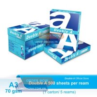 [HCM]Thùng 5 ream giấy A3 Double A 70gsm
