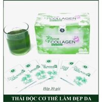 [HCM]Trà diệp lục COLLAGEN POWDER thanh lọc cơ thể làm đẹp da mặt hộp 30 gói x 3g