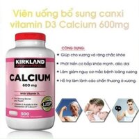 (HCM)Viên uống bổ sung Canxi Kirkland Calcium 600mg with Vitamin D3 500 viên của Mỹ