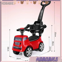 HDbabies Bé Đi Xe Trên Đẩy Còi Lái Vô Lăng Đa Năng Bánh Trước Sơ Sinh Tay Màu Đỏ