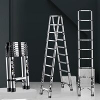 HDEROOM Thang Rút Nhôm Inox Chữ A  Thang Inox Gấp Gọn  Thẳng Thang Inox Rrút Chữ  2-5.1m
