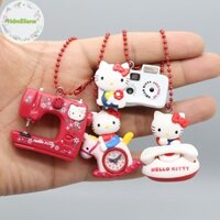 Hdmeliana 4 Cái Hello Kitty Đỏ Retro Đồ Trang Trí Mini Camera Điện Thoại Đồng Hồ Báo Thức Máy May DIY Móc Khóa Mặt Dây Chuyền VN