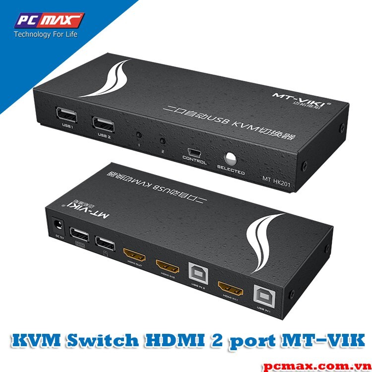 HDMI KVM 2 cổng - KVM HDMI 2 port V2.0 4K60Hz MT-VIKI MT-HK201