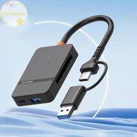 Hdmnatalie 8in1 Type-C CF Đầu Đọc Thẻ Nhớ Cho Thẻ TF / SD / MS Bộ Chuyển Đổi Đĩa Flash USB Cho Laptop HUB Máy Tính PC Máy Tính Bảng OTG Video VN