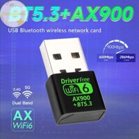 Hdmnatalie AX900 WiFi 6 USB 5.3 Adapter 2in1 Dongle Băng tần kép 2.4G & 5GHz USB WiFi Network Bộ thu Wlan không dây DRIVER MIỄN PHÍ VN