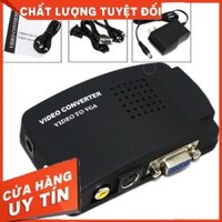 [HDMusictechnology] Bộ chuyển tín hiệu AV, Svideo sang VGA (đen).