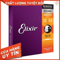 [HDMusictechnology] Dây Đàn Guitar Bằng Nano 80 / 20 12-53 6 Dây ml Elixir 11052