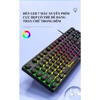 (Hdmusictechnology) Màu đen - Bàn phím giả cơ SHIPADOO K87 nút tròn với thiết kế mini nhỏ gọn có đèn led 7 màu cực đẹp