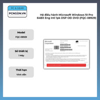 Hệ điều hành Microsoft Windows 10 Pro 64Bit Eng Intl 1pk DSP OEI DVD (FQC-08929)