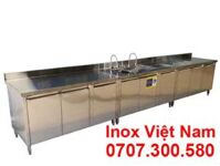 Hệ Quầy Pha Chế Inox (Chậu Rửa – Bàn Tủ – Thùng Đá) QB-43